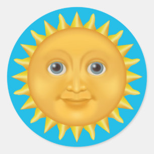 Pegatina Redonda Sol sonriente