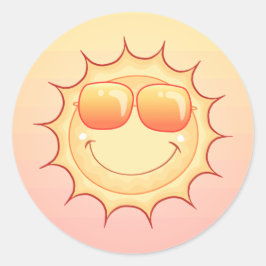 Pegatina Redonda Sol sonriente