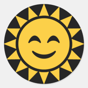 Pegatina Redonda Sol sonriente
