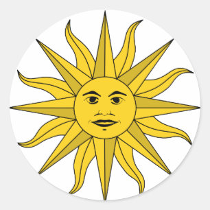 Pegatina Redonda sol Uruguay