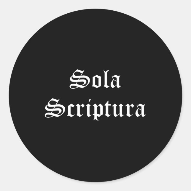 Pegatina Redonda Sola Escritura Latina Sola Cinco Solas (Anverso)