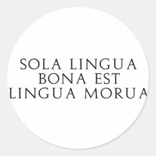 Pegatina Redonda Sola Lingua Bona