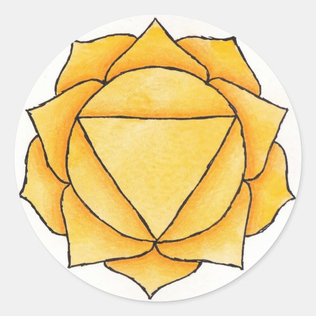 Pegatina Redonda Solar Plexus Chakra (Anverso)