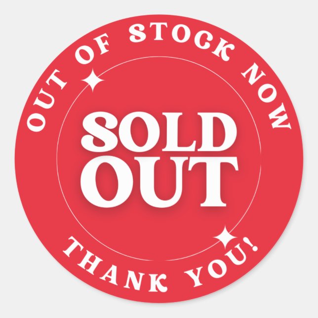 Pegatina Redonda Sold Out (Out of Stocks) Sticker (Anverso)