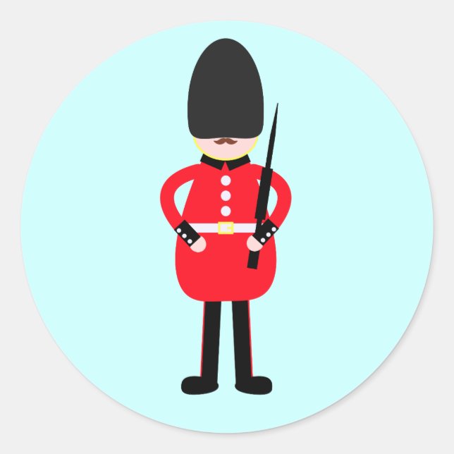 Pegatina Redonda Soldado británico (Anverso)