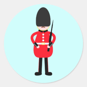 Pegatina Redonda Soldado británico