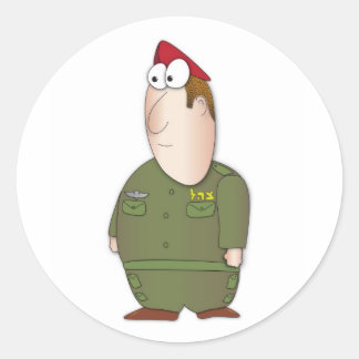 Pegatina Redonda Soldado de IDF