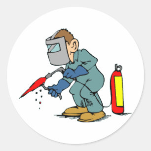 Pegatina Redonda Soldador