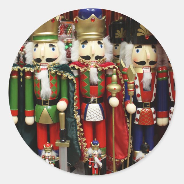 Pegatina Redonda Soldados Cascanueces Navidad (Anverso)