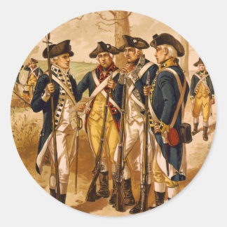 Pegatina Redonda Soldados continentales por Henry Alexander Ogden