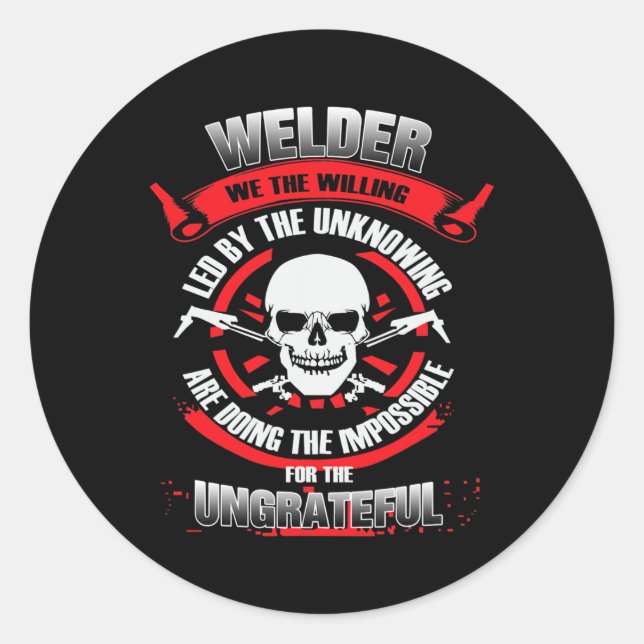 Pegatina Redonda Soldados Nosotros, Los Voluntarios Liderados Por E (Anverso)