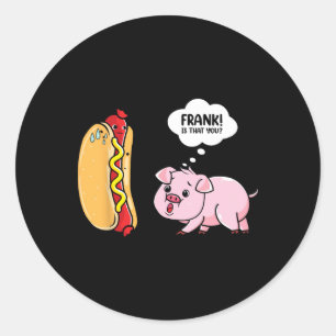 Pegatina Redonda Soles Fuera Panecillos De Hot Dog Divertidos Asado