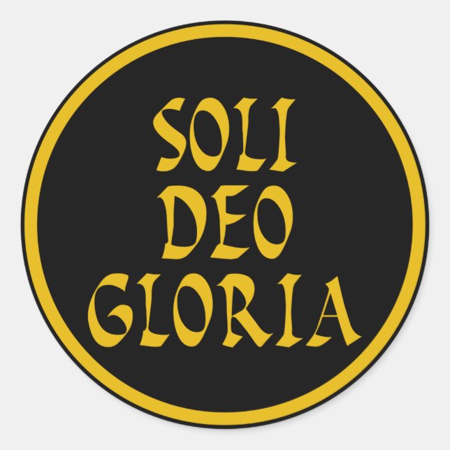 Pegatina Redonda Soli Deo Gloria (Anverso)