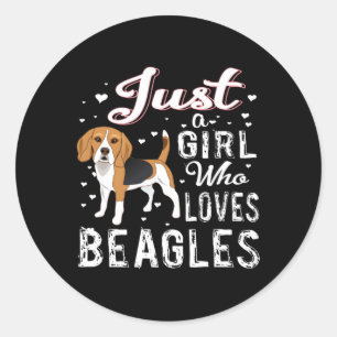 Pegatina Redonda Solo A Quien Le Encanta Los Beagles