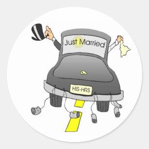 Pegatina Redonda Solo casado (auto)