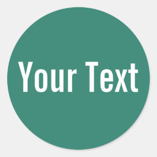 Pegatina Redonda SOLO COLOR | verde océano + tu texto
