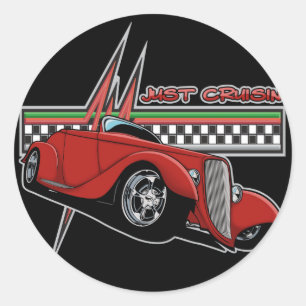 Pegatina Redonda Solo Cruisin Hot Rod