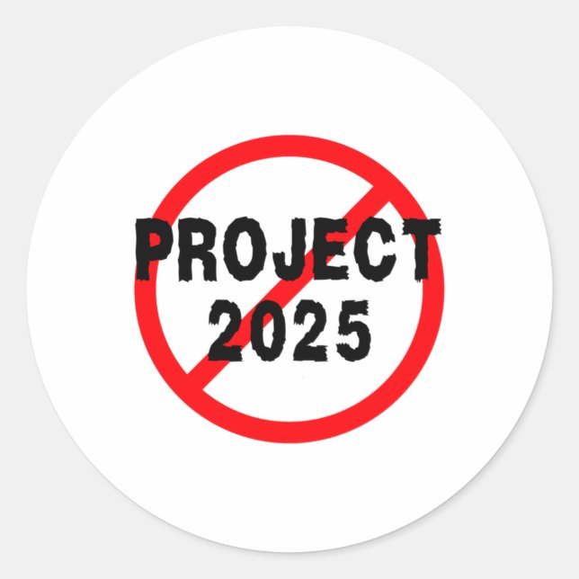 Pegatina Redonda Solo Di No Al Proyecto 2025 (Anverso)