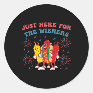 Pegatina Redonda Solo estoy aquí para el gracioso 4 de julio Bb