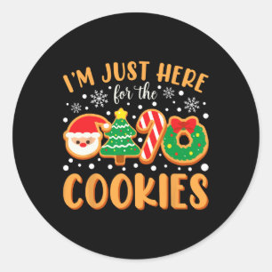 Pegatina Redonda Solo estoy aquí para el gracioso meme de Navidad d