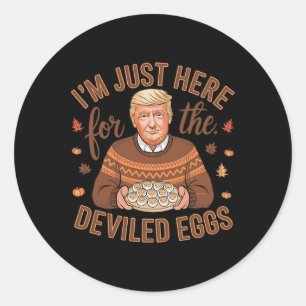 Pegatina Redonda Solo estoy aquí por el divertido Trump de los huev