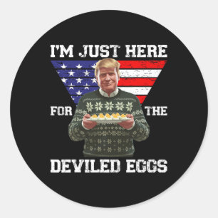 Pegatina Redonda Solo estoy aquí por los huevos vilidos de Trump Na