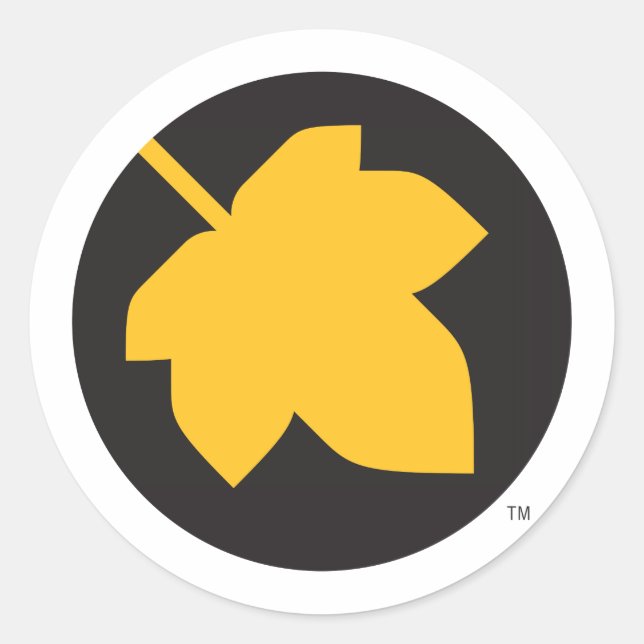 Pegatina Redonda Solo leaf (Anverso)