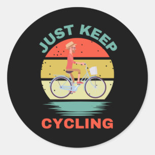 PEGATINA REDONDA SÓLO MANTENER EL CICLISMO