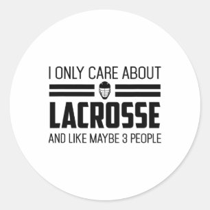 Pegatina Redonda Solo Me Importa Lacrosse Funny Helmet Lax - B
