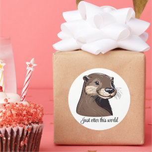 Pegatina Redonda Sólo Otter This World