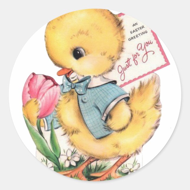 Pegatina Redonda Sólo para ti Saludos de Pascua (Anverso)