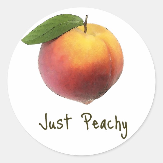 Pegatina Redonda Sólo Peachy (Anverso)