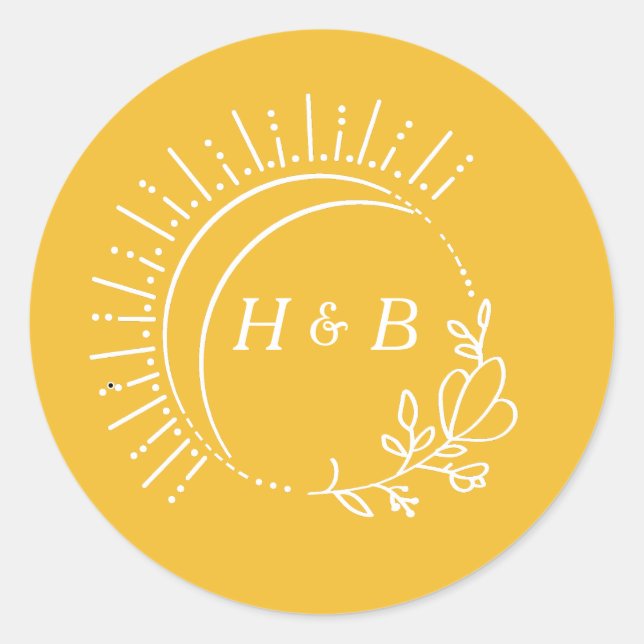 Pegatina Redonda Solo Peachy Boda Gracias a Classic Round Sticke (Anverso)