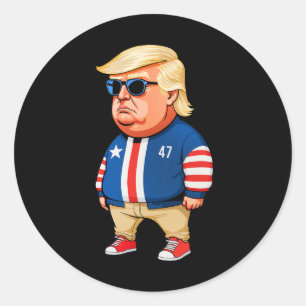 Pegatina Redonda Solo soy un chico malo Trump es un meme de un chic