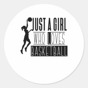 Pegatina Redonda Solo un Chica al que le gusta el baloncesto 2