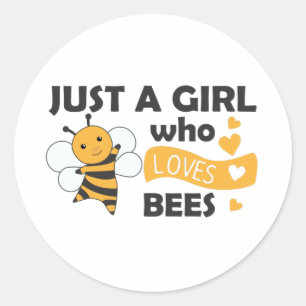 Pegatina Redonda Solo un Chica que ama a las abejas dulces abejas a