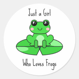 Pegatina Redonda Sólo un Chica que ama a los amigos