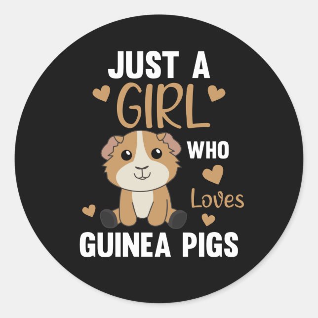 Pegatina Redonda Solo un Chica que ama a los cerdos de Guinea - Gui (Anverso)