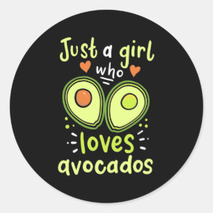 Pegatina Redonda Solo un Chica que ama aguacates