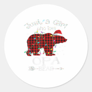 Pegatina Redonda Sólo un Chica que ama el oso Opa - Christm