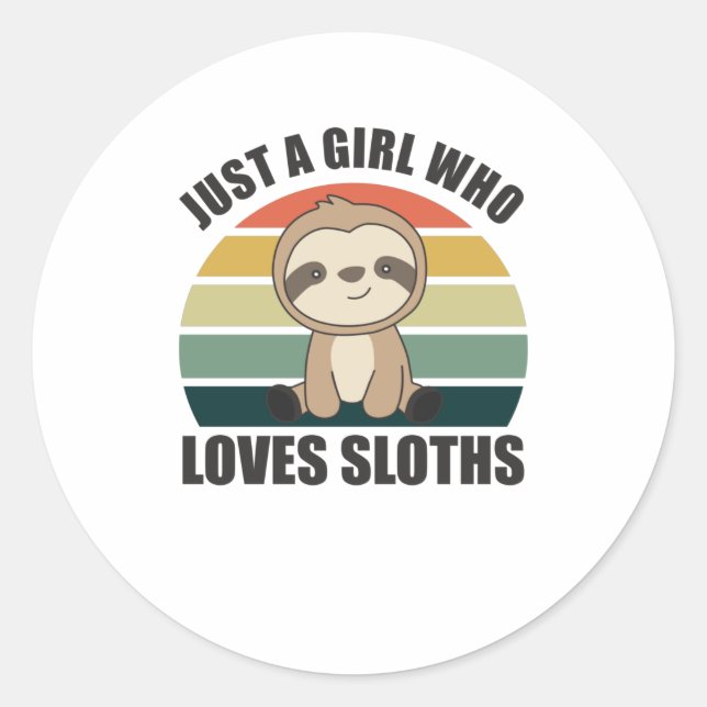 Pegatina Redonda Sólo un Chica que ama la cosecha de animales de la (Anverso)