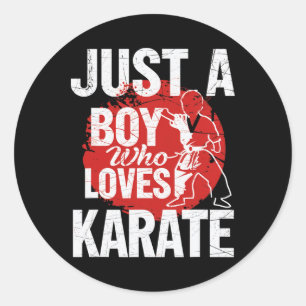 Pegatina Redonda Solo un chico que ama las artes marciales de Karat