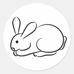 Pegatina Redonda Sólo un conejo