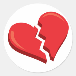 Pegatina Redonda sólo un corazón roto