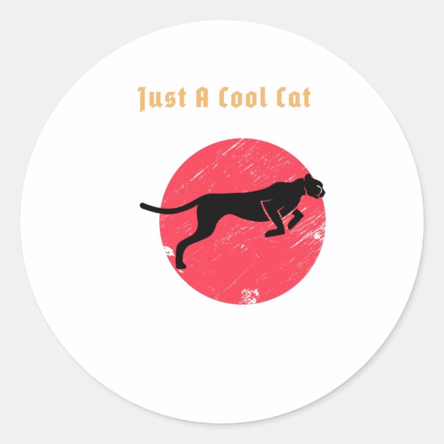 Pegatina Redonda Sólo un gato Guay - Panther (Anverso)