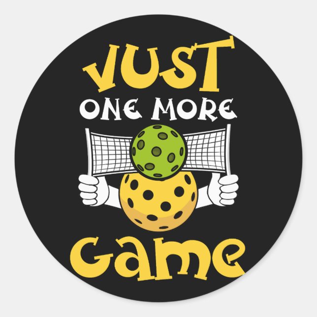 Pegatina Redonda Solo un juego más divertido jugador de picoteo (Anverso)