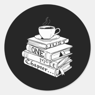 Pegatina Redonda Sólo Un Libro De Capítulo Más Leyendo Para Libro
