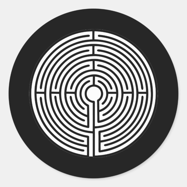 Pegatina Redonda Sólo un Maze en negro (Anverso)