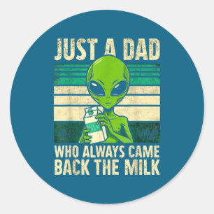 Pegatina Redonda Solo un papá que siempre volvió con la leche, Ali