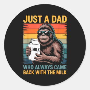 Pegatina Redonda Solo un papá que siempre volvió con la leche Sasq